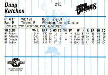 1994 Fleer ProCards #215 Doug Ketchen Back