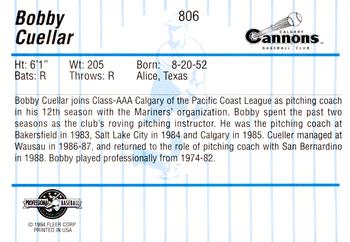 1994 Fleer ProCards #806 Bobby Cuellar Back
