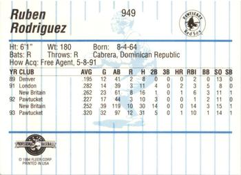 1994 Fleer ProCards #949 Ruben Rodriguez Back
