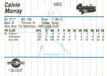 1994 Fleer ProCards #1620 Calvin Murray Back