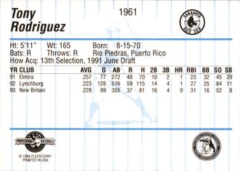 1994 Fleer ProCards #1961 Tony Rodriguez Back