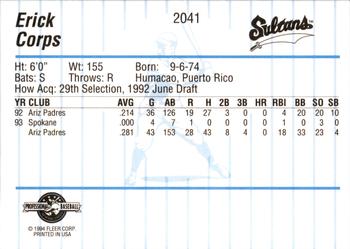 1994 Fleer ProCards #2041 Erick Corps Back