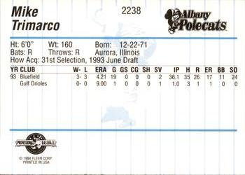 1994 Fleer ProCards #2238 Mike Trimarco Back