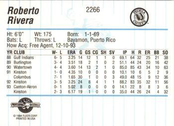1994 Fleer ProCards #2266 Roberto Rivera Back