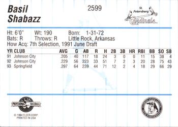 1994 Fleer ProCards #2599 Basil Shabazz Back