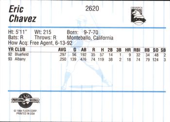 1994 Fleer ProCards #2620 Eric Chavez Back