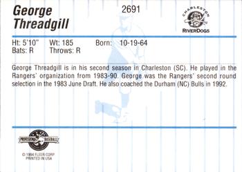 1994 Fleer ProCards #2691 George Threadgill Back