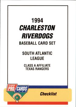 1994 Fleer ProCards #2692 Charleston RiverDogs Checklist Front