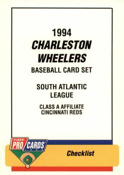 1994 Fleer ProCards #2720 Charleston Wheelers Checklist Front