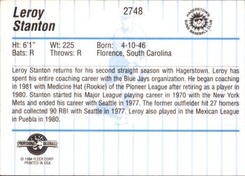 1994 Fleer ProCards #2748 Leroy Stanton Back