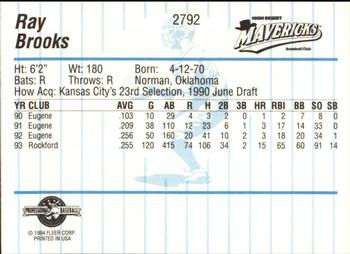 1994 Fleer ProCards #2792 Ray Brooks Back