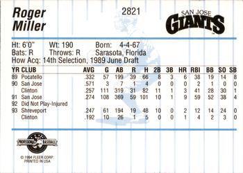 1994 Fleer ProCards #2821 Roger Miller Back