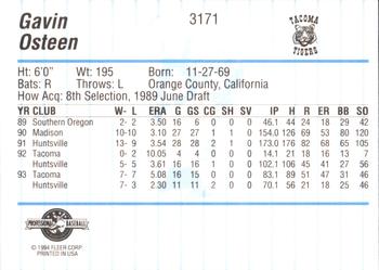 1994 Fleer ProCards #3171 Gavin Osteen Back