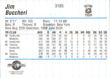 1994 Fleer ProCards #3185 Jim Buccheri Back