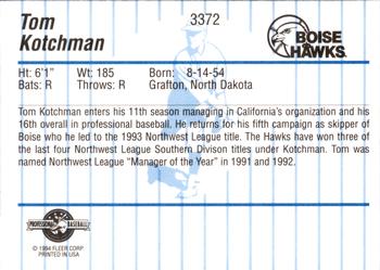 1994 Fleer ProCards #3372 Tom Kotchman Back