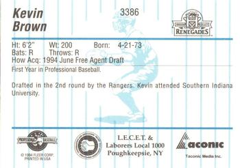 1994 Fleer ProCards #3386 Kevin Brown Back