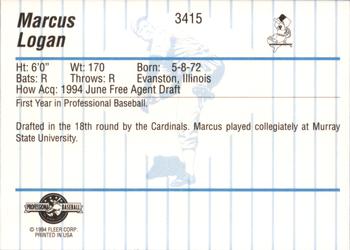 1994 Fleer ProCards #3415 Marcus Logan Back