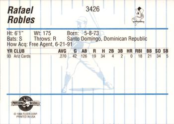 1994 Fleer ProCards #3426 Rafael Robles Back