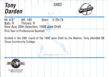 1994 Fleer ProCards #3482 Tony Darden Back