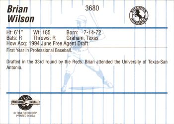 1994 Fleer ProCards #3680 Brian Wilson Back