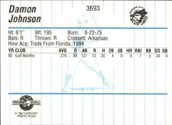 1994 Fleer ProCards #3693 Damon Johnson Back