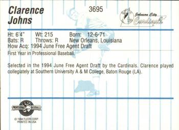 1994 Fleer ProCards #3695 Clarence Johns Back
