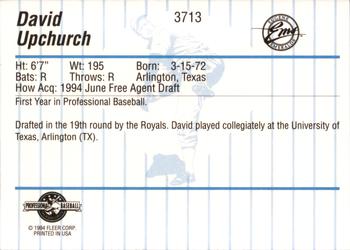 1994 Fleer ProCards #3713 David Upchurch Back