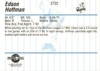 1994 Fleer ProCards #3732 Edson Hoffman Back