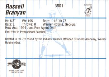 1994 Fleer ProCards #3801 Russell Branyan Back