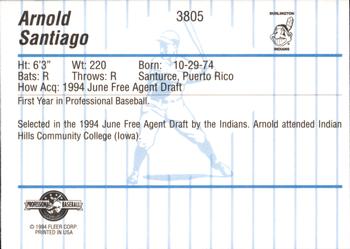 1994 Fleer ProCards #3805 Arnold Santiago Back