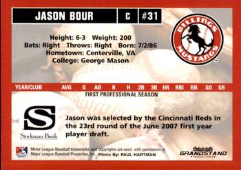 2007 Grandstand Billings Mustangs #NNO Jason Bour Back