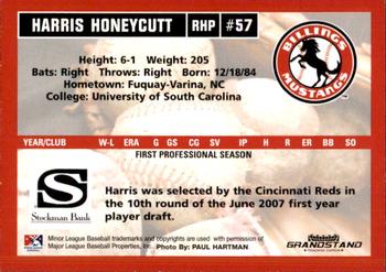 2007 Grandstand Billings Mustangs #NNO Harris Honeycutt Back
