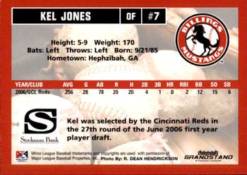 2007 Grandstand Billings Mustangs #NNO Kel Jones Back