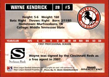 2007 Grandstand Billings Mustangs #NNO Wayne Kendrick Back