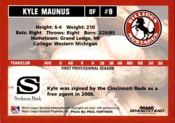 2007 Grandstand Billings Mustangs #NNO Kyle Maunus Back