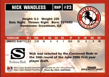 2007 Grandstand Billings Mustangs #NNO Nick Wandless Back