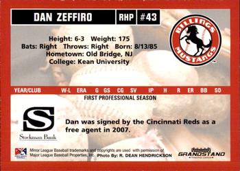 2007 Grandstand Billings Mustangs #NNO Dan Zeffiro Back