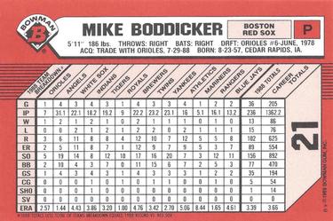 1989 Bowman - Collector's Edition (Tiffany) #21 Mike Boddicker Back