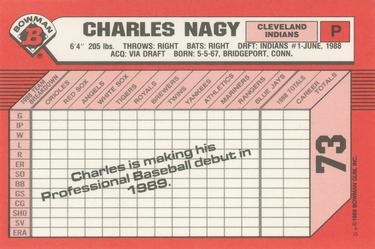 1989 Bowman - Collector's Edition (Tiffany) #73 Charles Nagy Back
