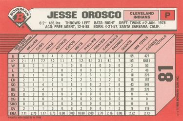 1989 Bowman - Collector's Edition (Tiffany) #81 Jesse Orosco Back