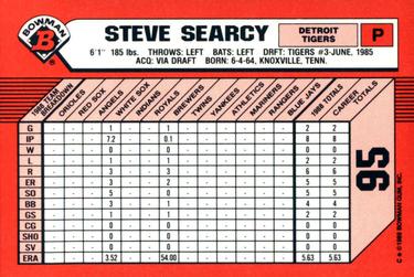 1989 Bowman - Collector's Edition (Tiffany) #95 Steve Searcy Back