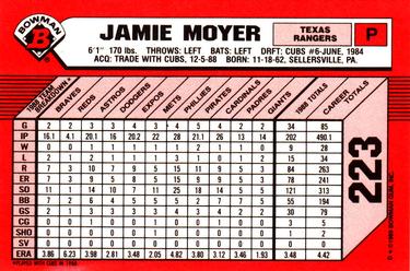1989 Bowman - Collector's Edition (Tiffany) #223 Jamie Moyer Back