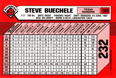 1989 Bowman - Collector's Edition (Tiffany) #232 Steve Buechele Back