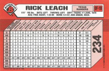 1989 Bowman - Collector's Edition (Tiffany) #234 Rick Leach Back