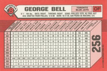 1989 Bowman - Collector's Edition (Tiffany) #256 George Bell Back
