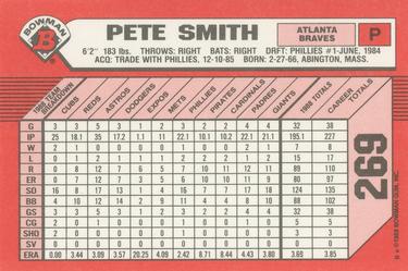 1989 Bowman - Collector's Edition (Tiffany) #269 Pete Smith Back