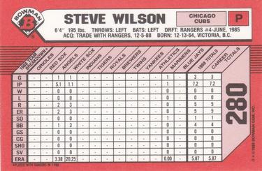 1989 Bowman - Collector's Edition (Tiffany) #280 Steve Wilson Back