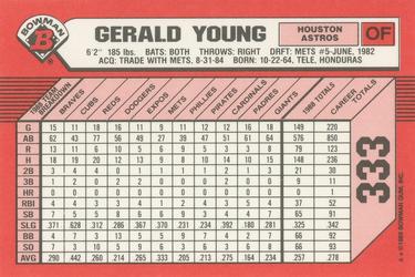 1989 Bowman - Collector's Edition (Tiffany) #333 Gerald Young Back