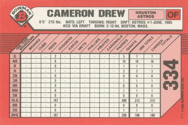 1989 Bowman - Collector's Edition (Tiffany) #334 Cameron Drew Back