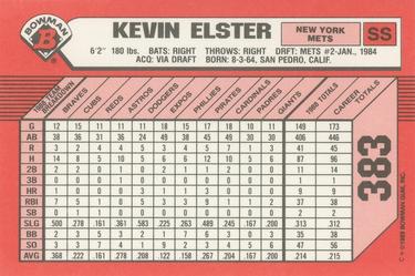 1989 Bowman - Collector's Edition (Tiffany) #383 Kevin Elster Back